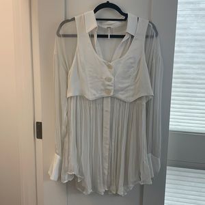 Free People sheer button down top